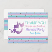 Carte d'invitation de Merci de fête d'anniversaire (Devant / Derrière)