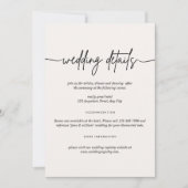 Carte d'invitation de modèle de détails de mariage (Devant)