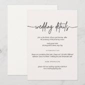 Carte d'invitation de modèle de détails de mariage (Devant / Derrière)