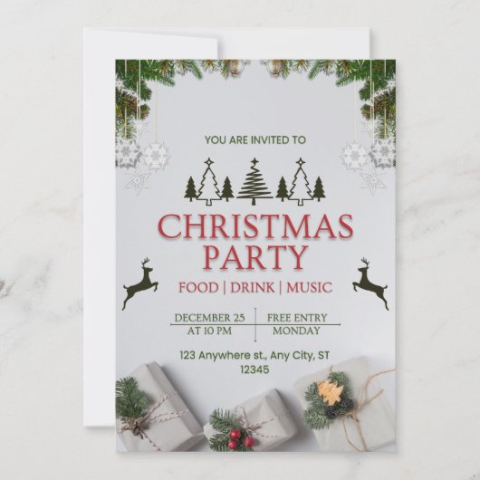 Carte d'invitation de Noël (Devant)