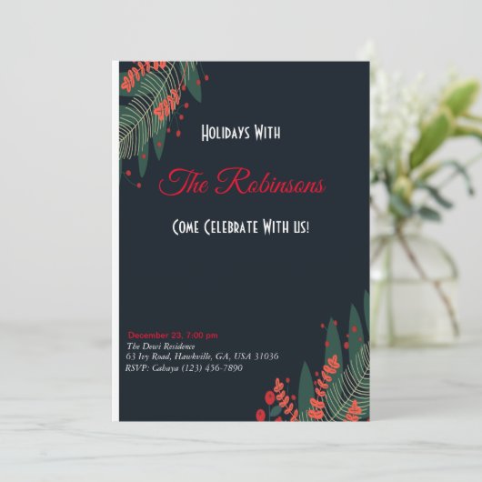 Carte d'invitation de Noël (Debout devant)