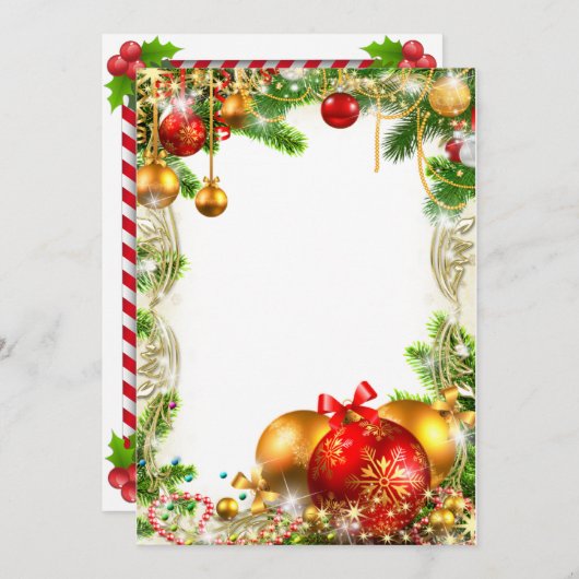 CARTE D'INVITATION DE NOËL (Devant / Derrière)