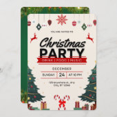 Carte d'invitation de Noël (Devant / Derrière)