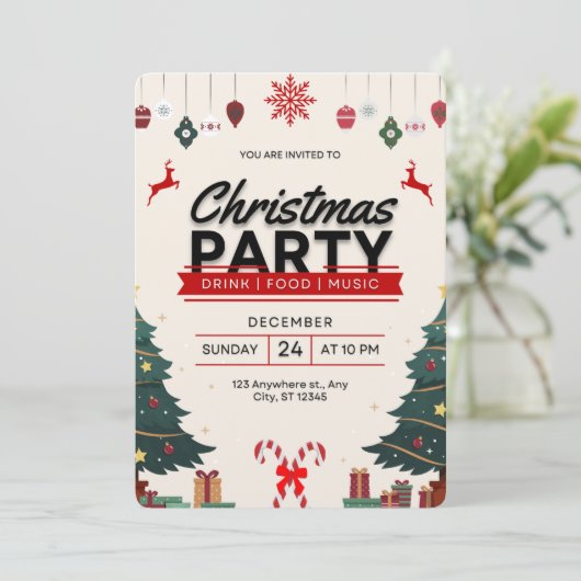 Carte d'invitation de Noël (Debout devant)