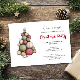Carte d'invitation de Noël à l'aquarelle Arbre de