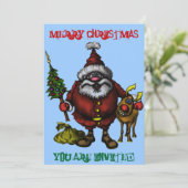 Carte d'invitation de Noël amusante (Debout devant)