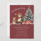 Carte d'invitation de Noël aux créatures forestièr (Devant)