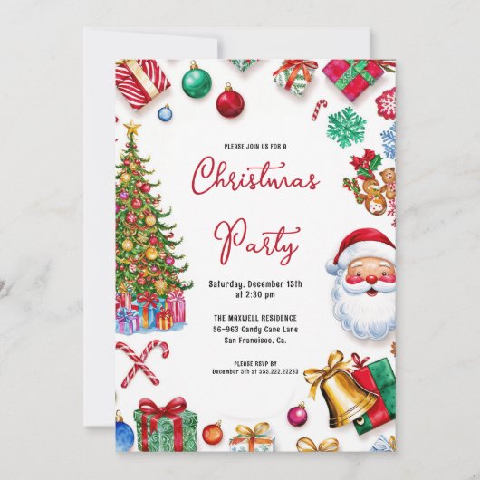 Carte d'invitation de Noël Cookie & Candy (Devant)