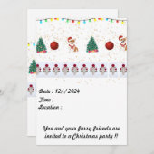 Carte d'invitation de Noël de chien 5 x 7 (Devant / Derrière)
