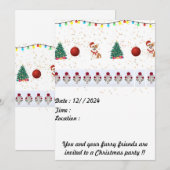 Carte d'invitation de Noël de chien 5 x 7 (Devant / Derrière)