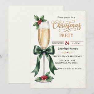 Carte d'invitation de Noël en forme de verre à cha