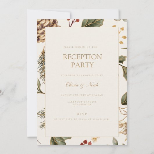 Carte d'invitation de Noël Foliage (Devant)