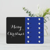 Carte d'invitation de noël noir et bleu (Debout devant)