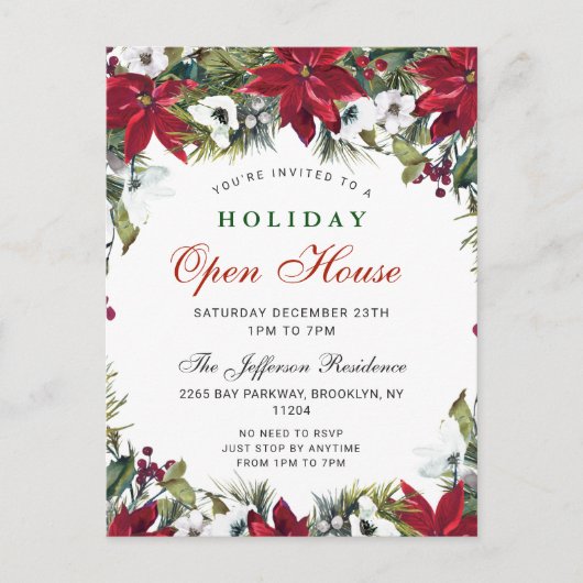 Carte d'invitation de Noël Open House (Devant)
