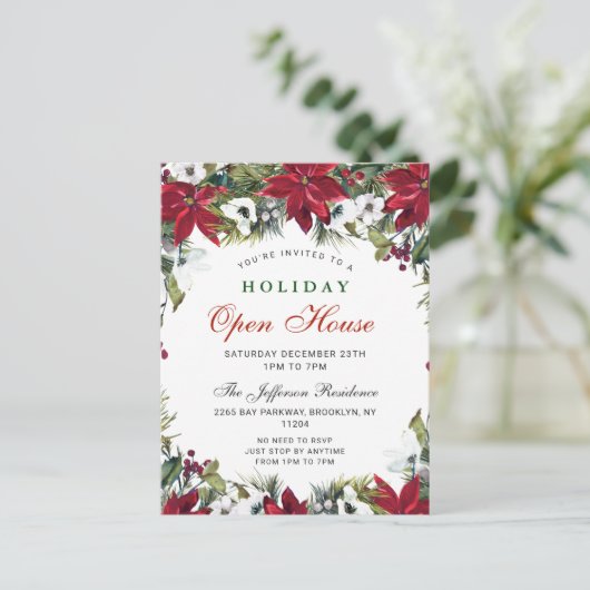 Carte d'invitation de Noël Open House (Debout devant)