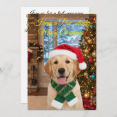 Carte d'invitation de Noël père Noël Paws (Devant / Derrière)