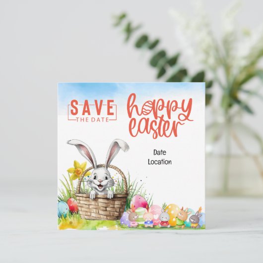 Carte d'invitation de Pâques (Debout devant)