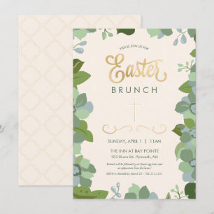 Carte d'invitation de Pâques - Floral, Personnalis