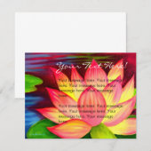 Carte d'invitation de peinture de fleur de lotus r (Devant / Derrière)