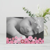 Carte d'invitation de photo de filles de baptême (Debout devant)