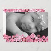 Carte d'invitation de photo de filles de baptême (Devant / Derrière)