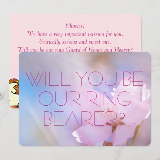 Carte d'invitation de porteur de bague de mariage (Devant / Derrière)