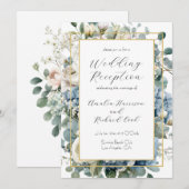 Carte d'invitation de réception de mariage à motif (Devant / Derrière)