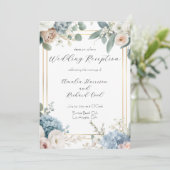 Carte d'invitation de réception de mariage à motif (Debout devant)