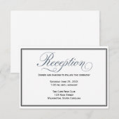 Carte d'invitation de réception de mariage bleu ar (Devant / Derrière)