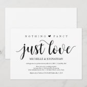 Carte d'invitation de réception de mariage champêt (Devant / Derrière)
