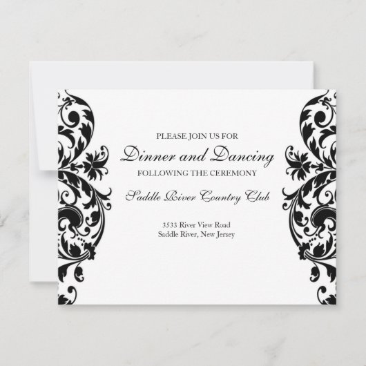 Carte d'invitation de réception de mariage en dama (Devant)