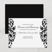 Carte d'invitation de réception de mariage en dama (Devant / Derrière)