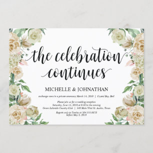 Carte d'invitation de réception de mariage en fuit