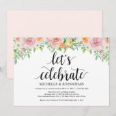 Carte d'invitation de réception de mariage en fuit (Devant / Derrière)