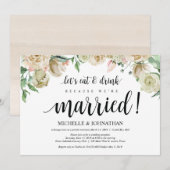Carte d'invitation de réception de mariage en fuit (Devant / Derrière)