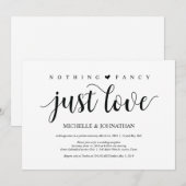 Carte d'invitation de réception de mariage en fuit (Devant / Derrière)