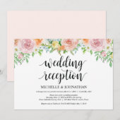 Carte d'invitation de réception de mariage en fuit (Devant / Derrière)