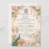 Carte d'invitation de réception de mariage indien (Devant)