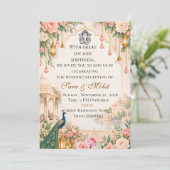 Carte d'invitation de réception de mariage indien (Debout devant)