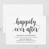 Carte d'invitation de réception de mariage intime  (Devant / Derrière)