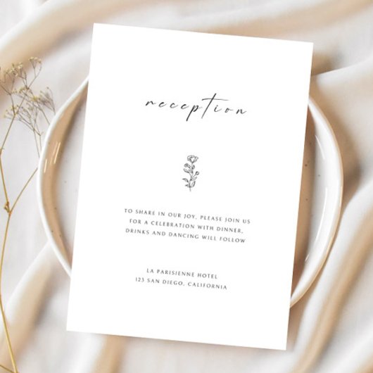 Carte d'invitation de réception de mariage noir et