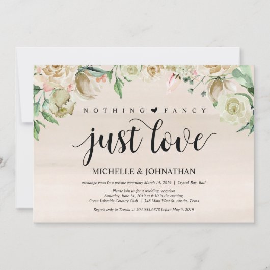 Carte d'invitation de réception de mariage printan (Devant)