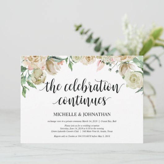 Carte d'invitation de réception de mariage printan (Debout devant)