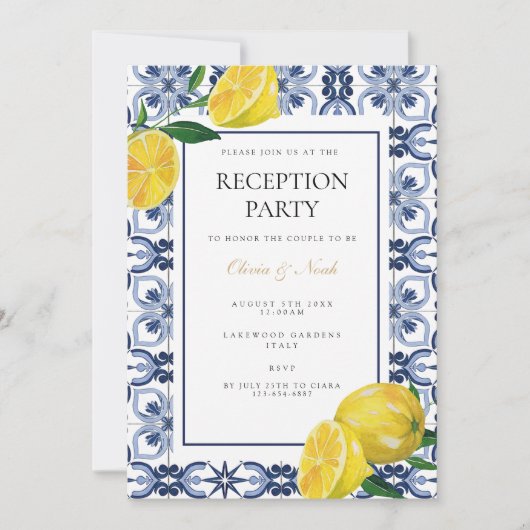 Carte d'invitation de réception en carrelage de ci (Devant)