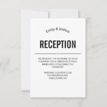Carte d'invitation de réception modèle de mariage