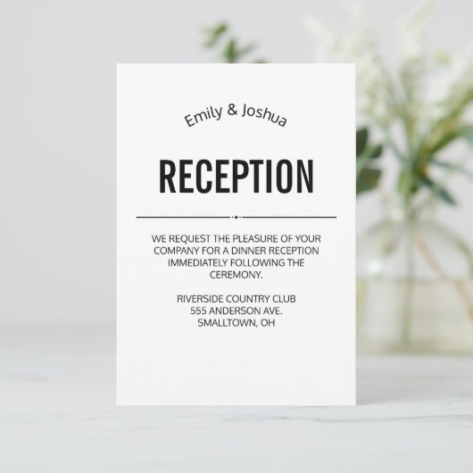 Carte d'invitation de réception modèle de mariage  (Debout devant)