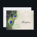 Carte d'invitation de réception Peacock Feathers<br><div class="desc">REMARQUE : UTILISEZ CETTE TAILLE POUR LES INVITATIONS CARRÉS. PALETTE DE COULEUR : Noir, tan, crème, or, bleu, vert et violet. COLLECTION DE DESIGN : Il s'agit d'un ensemble de Faire-part de mariage de produits complets correspondants. Modernes et contemporaines, les Peacock Feathers Wedding Invitations sont à la mode, élégantes et...</div>