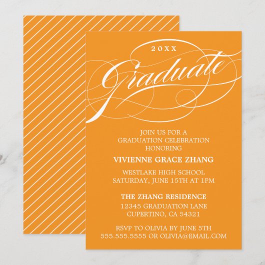 CARTE D'INVITATION DE REMISE DE DIPLÔME DE PARTIE (Devant / Derrière)