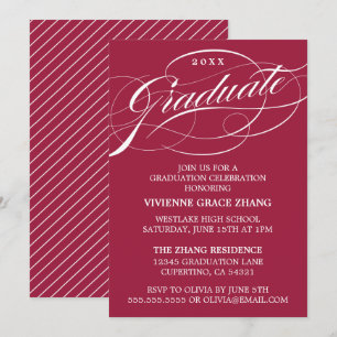 CARTE D'INVITATION DE REMISE DE DIPLÔME DE PARTIE