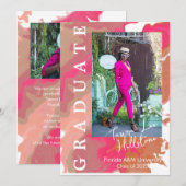 Carte d'invitation de remise de diplôme en marbre  (Devant / Derrière)